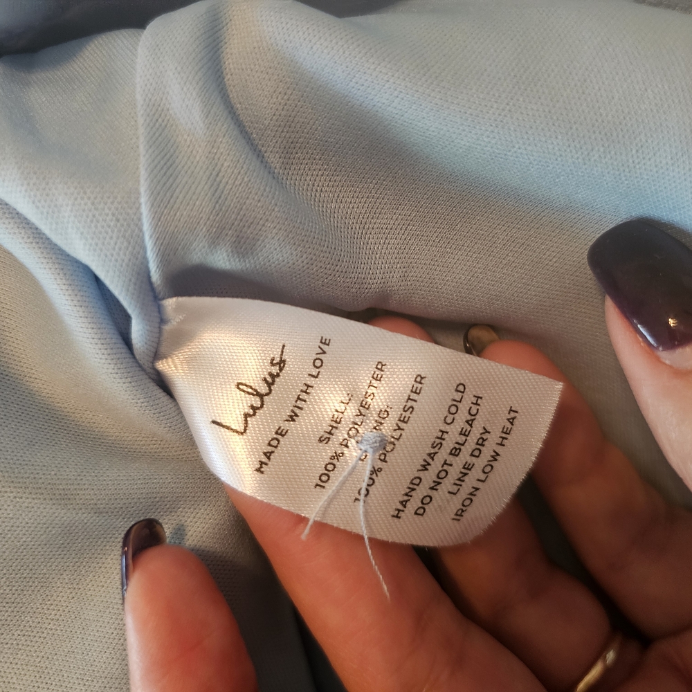 Lulu's Light Blue Button-Front Mini Dress - Picture 6 of 6